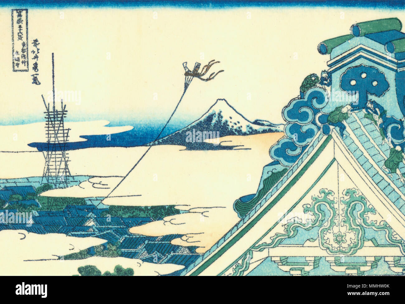 . Parte della serie trentasei vedute del Monte Fuji, n. 04. Giapponese: ????????? - T?ad Asakusa honganji Hongan Asakusa-ji nella capitale orientale. Prima pubblicazione: circa 1830.. Hokusai04 honganji Foto Stock