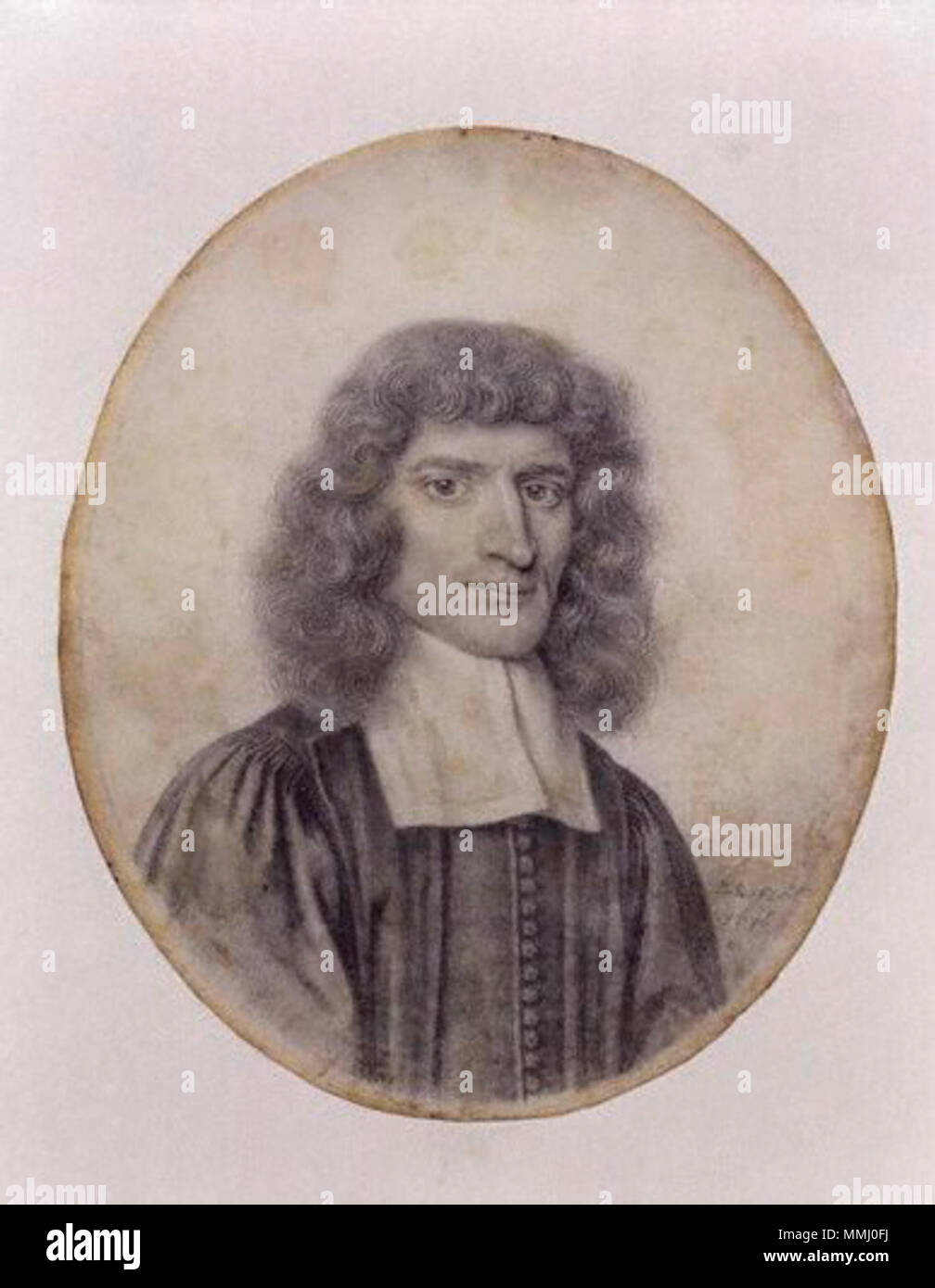 . Inglese: Isaac Barrow da David Loggan,disegno,1676 David Loggan-port Isaac Barrow Foto Stock