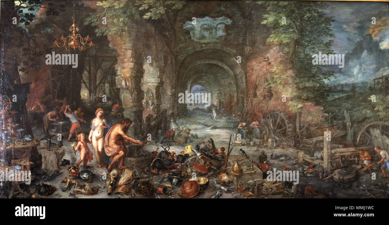 Fire. 1611. Fire-Brueghel the Elder-MBA Lione A75-IMG 0409 Foto Stock