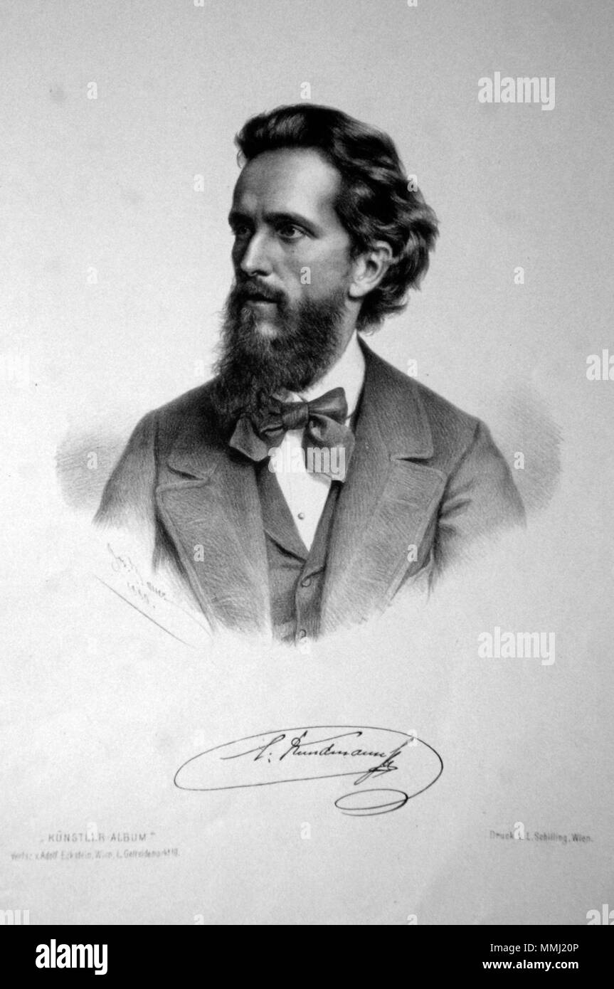 . Deutsch: Carl Kundmann, Lithographie von Josef Bauer, 1880 . 1880. Carl Kundmann Josef Anton Bauer Foto Stock