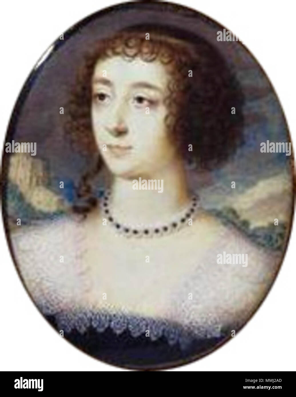 Ritratto di Henrietta Maria di Francia (1609-1669). Maggio 1630. Regina Henrietta Maria da David des Granges Foto Stock