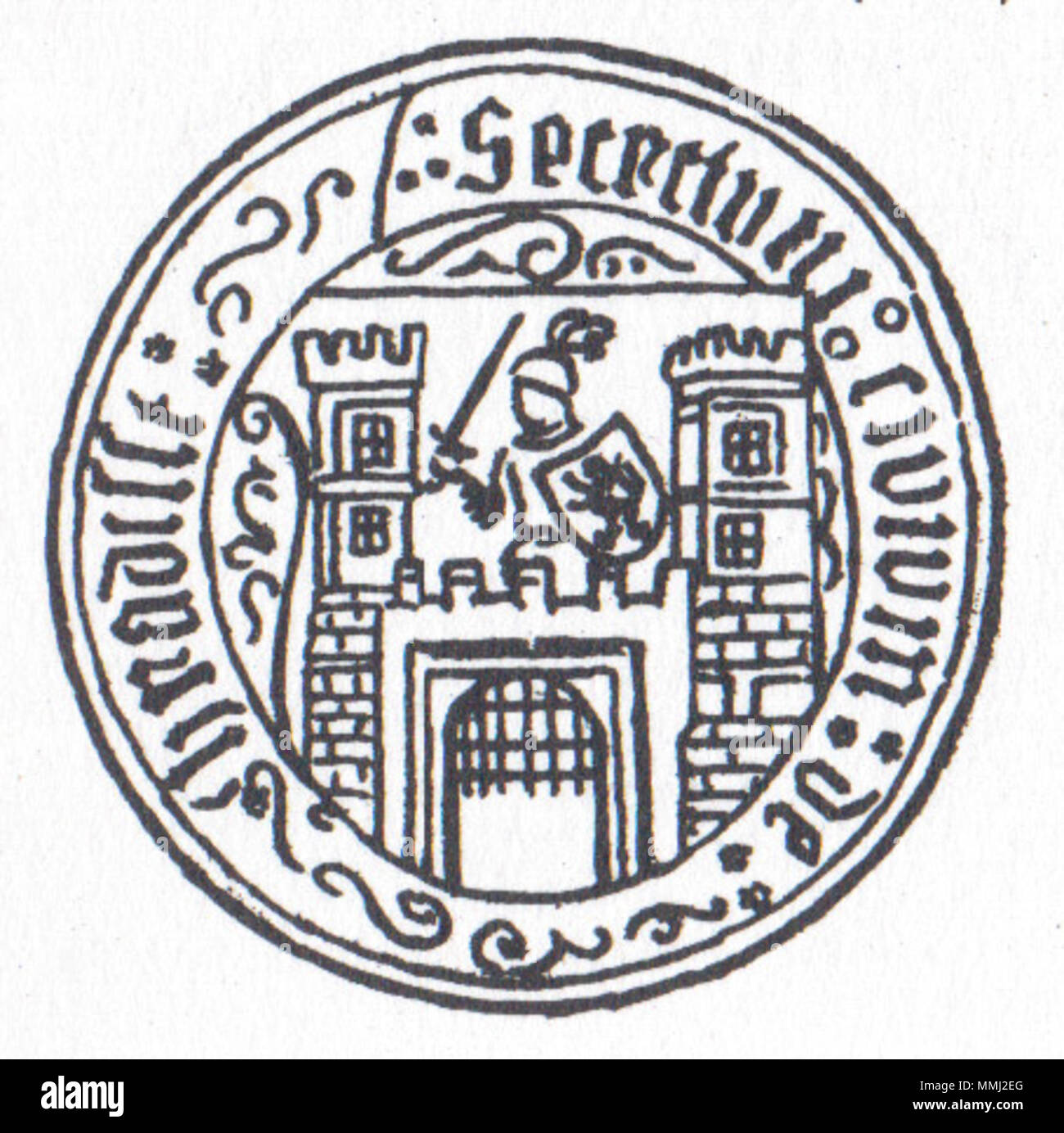 . Inglese: La città storica tenuta Uherske Hradiste - 1600 Čeština: Historická pečeť města Uherské Hradiště - 1600 . 1600. 1600 sconosciuto UH Foto Stock