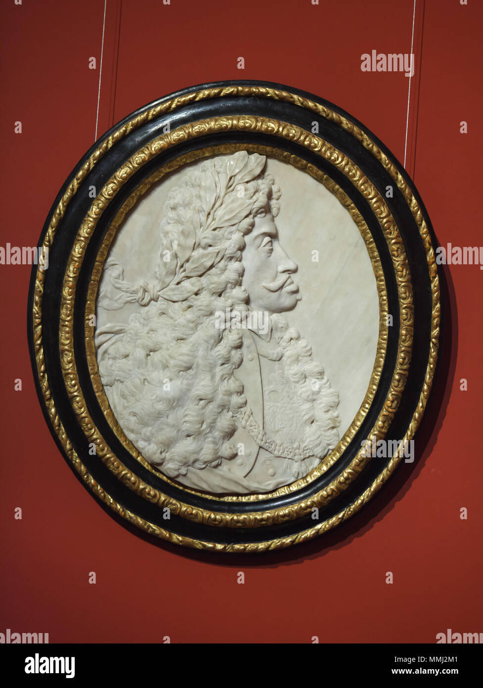 Sacro Romano Imperatore Leopoldo I (1640 - 1705) rappresentata nel rilievo marmoreo dal barocco austriaco scultore Paolo Strudel datata da prima del 1705 in mostra al Museo Belvedere di Vienna in Austria. Foto Stock