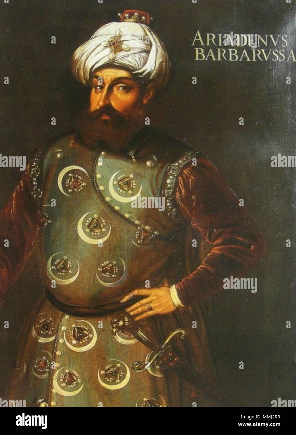 Ritratto di Barbaros Hayreddin Pasha (1478-1546). Probabilmente del XVI secolo. Barbarossa Hayreddin Pasha Foto Stock