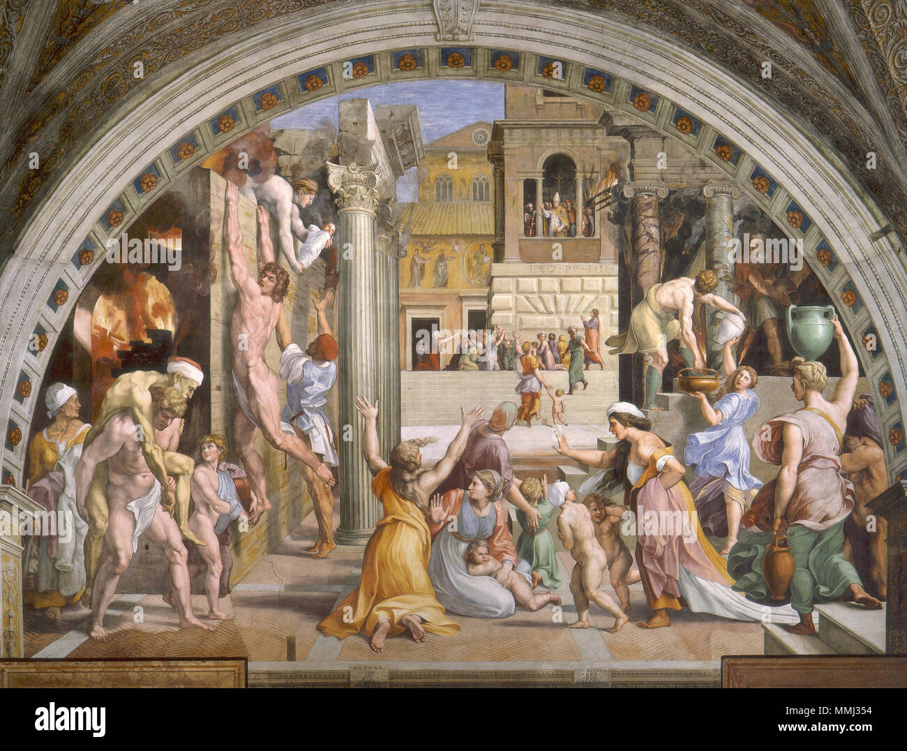 Español: Incendio del Borgo. Inglese: Incendio di Borgo. 1514. Incendio di Borgo Foto Stock