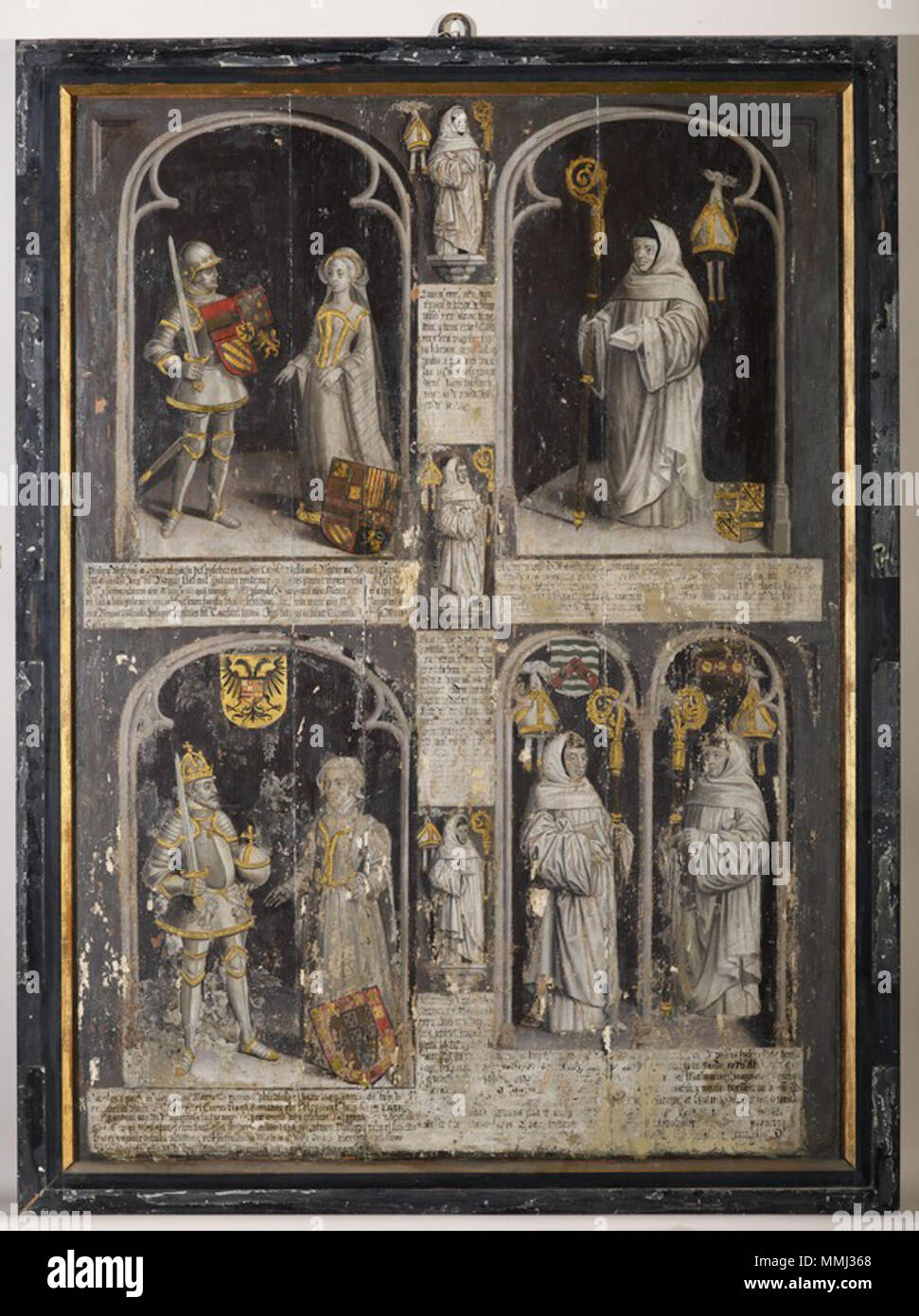 . Parte di una serie di 17 dipinti delle Conte delle Fiandre e abati di dieci Duinen Abati e conta, pannello XI. 1480. Graven van Vlaanderen en abten van Ter Duinenabdij - 11 Foto Stock