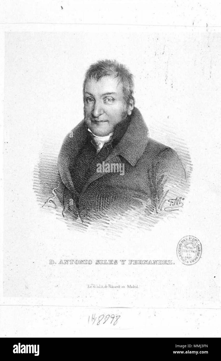 . Español: Retrato de Antonio Siles y Fernandez realizado por Federico de Madrazo Kuntz. . Desconocida.. Federico de Madrazo y Kuntz (1815-1894) Descrizione pittore Spagnolo-italiano, litografo, scrittore e direttore del museo, Data di nascita e morte 9 Febbraio 1815 10 Giugno 1894 Luogo di nascita e morte di Madrid Roma sede di lavoro Madrid, Roma competente controllo : Q1345186 VIAF:?ISNI 41993001:?0000 0000 6636 676 X ULAN:?500012679 LCCN:?nr95018886 NLA:?35506854 WorldCat Federico de Madrazo - Retrato de Antonio Siles y Fernandez Foto Stock