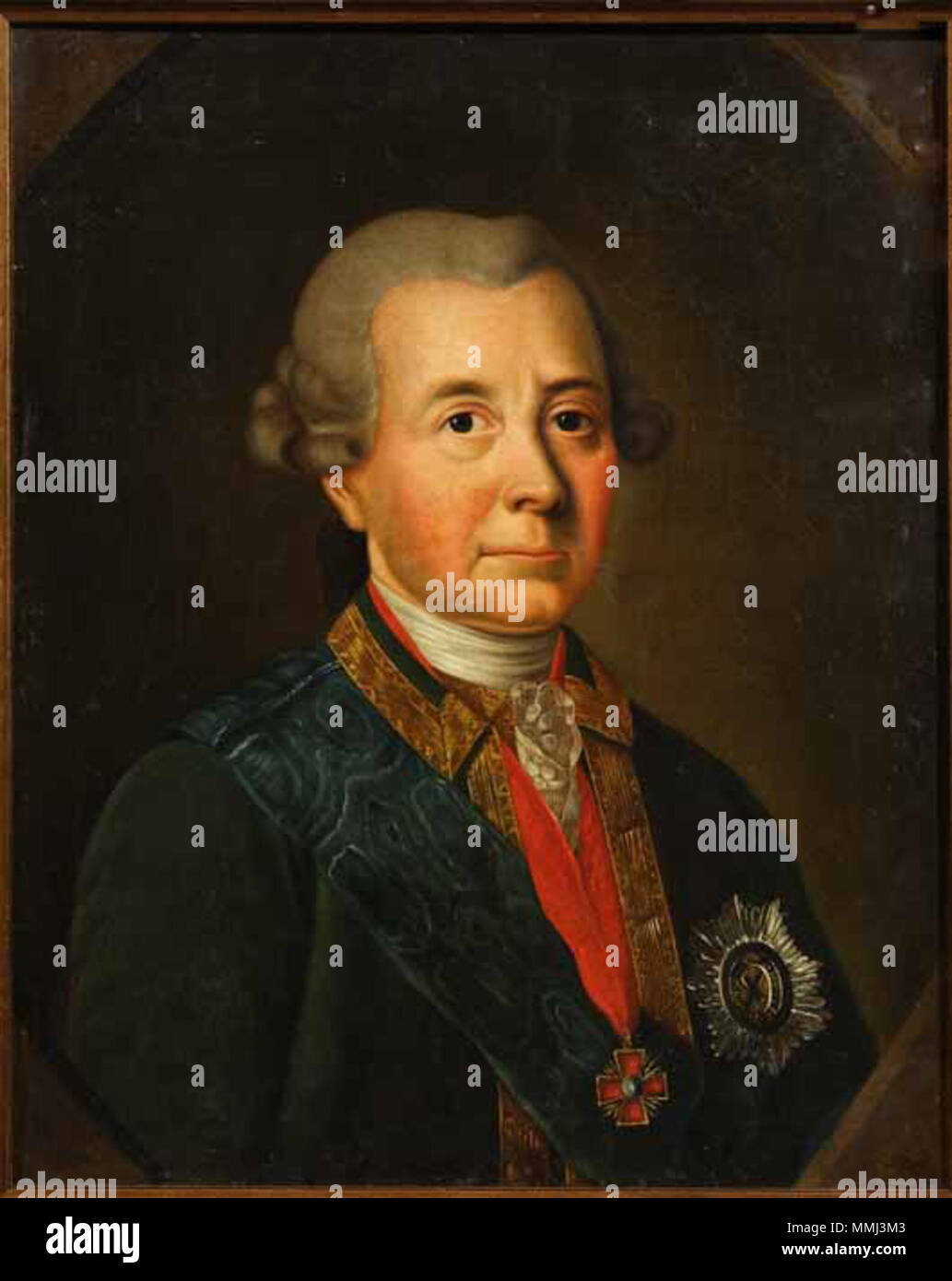 . Inglese: Fëdor Ivanovich Wadkowski Русский: Фёдор Иванович Вадковский (1712-1783), полковник Семёновского полка, генерал-аншеф, одним из первых пособников Екатерины II, возведших ее на престол в 1762 г. Участник многих походов. Сенатор. Дед декабриста Ф.Ф.Вадковского. . 1770s. Fëdor Ivanovich Wadkowski Foto Stock
