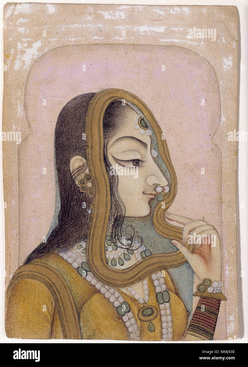 . Inglese: Data di creazione: ca. Il display 1800 Dimensioni: 7 17/32 in. x 5 5/32 in. (19,1 cm x 13,1 cm) Linea di credito: Edwin Binney terza raccolta numero di adesione: 1990.769 Collection: il San Diego Museum of Art . Il 6 settembre 2011, 14:07:19. Inglese: thesandiegomuseumofartcollection una bella donna, incorniciata da un arco (6125056786) Foto Stock