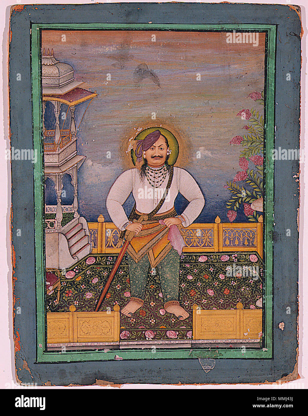 . Inglese: Data di creazione: ca. Display 1845 Dimensioni: 11 1/2 in. x 8 1/2 in. (29,2 cm x 21,6 cm) Linea di credito: Edwin Binney terza raccolta numero di adesione: 1990.980 Collection: il San Diego Museum of Art . Il 6 settembre 2011, 14:07:44. Inglese: thesandiegomuseumofartcollection un Bundelkhand Raja permanente sulla sua terrazza (6125060272) Foto Stock