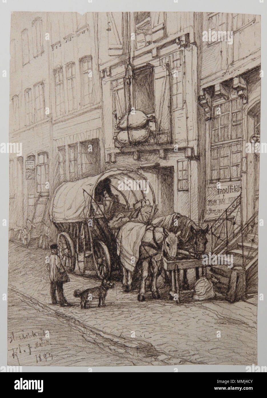 . Deutsch: Amburgo. Augenblicke einer Stadt 1882-1894. In 50 Zeichnungen von Johann Theobald Riefesell nach Originalen im Museum für Hamburgische Geschichte. Herrlichkeit-50-53 07-03-1894 . Il 28 dicembre 2008. Johann Theobald Riefesell (1836-1895) Descrizione pittore tedesco Data di nascita e morte 1 Luglio 1836 19 gennaio 1895 Luogo di nascita e morte Hamburg Amburgo competente controllo : Q1696364 VIAF:?LCCN 47554794:?n83239516 GND:?11860077X WorldCat HH-Riefesell-09-Herrlichkeit-50-53-07-03-1894 Foto Stock