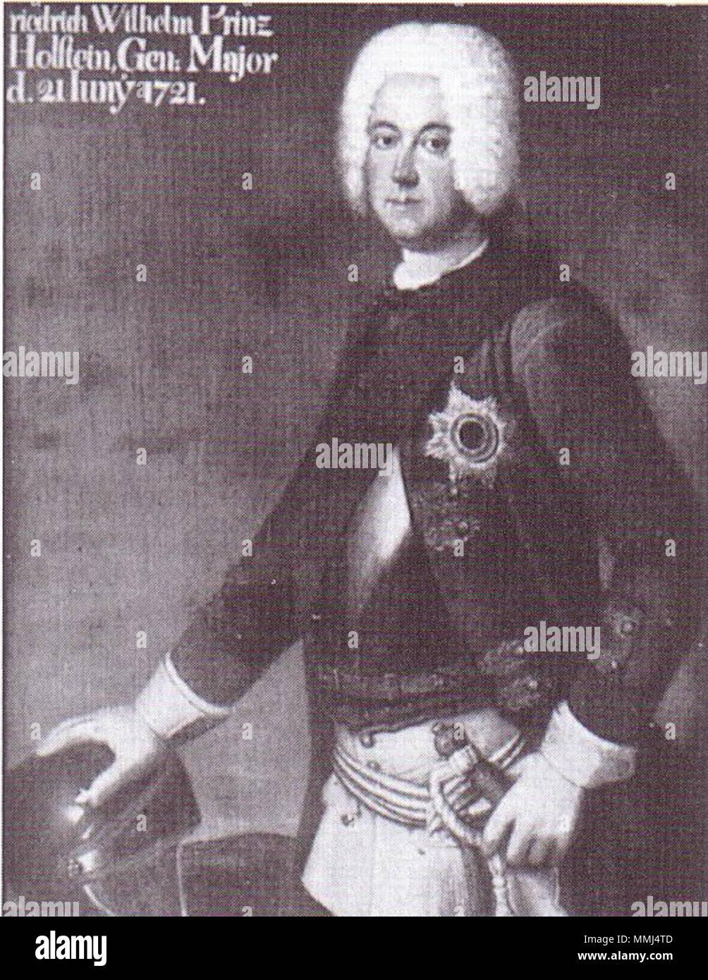 . Deutsch: Ölbild von Friedrich Wilhelm II., Herzog von Schleswig-Holstein-Sonderburg-Beck (1687-1749) inglese: ritratto di Federico Guglielmo II, duca di Schleswig-Holstein-Sonderburg-Beck (1687-1749) . 1721. Holstein-Beck Foto Stock