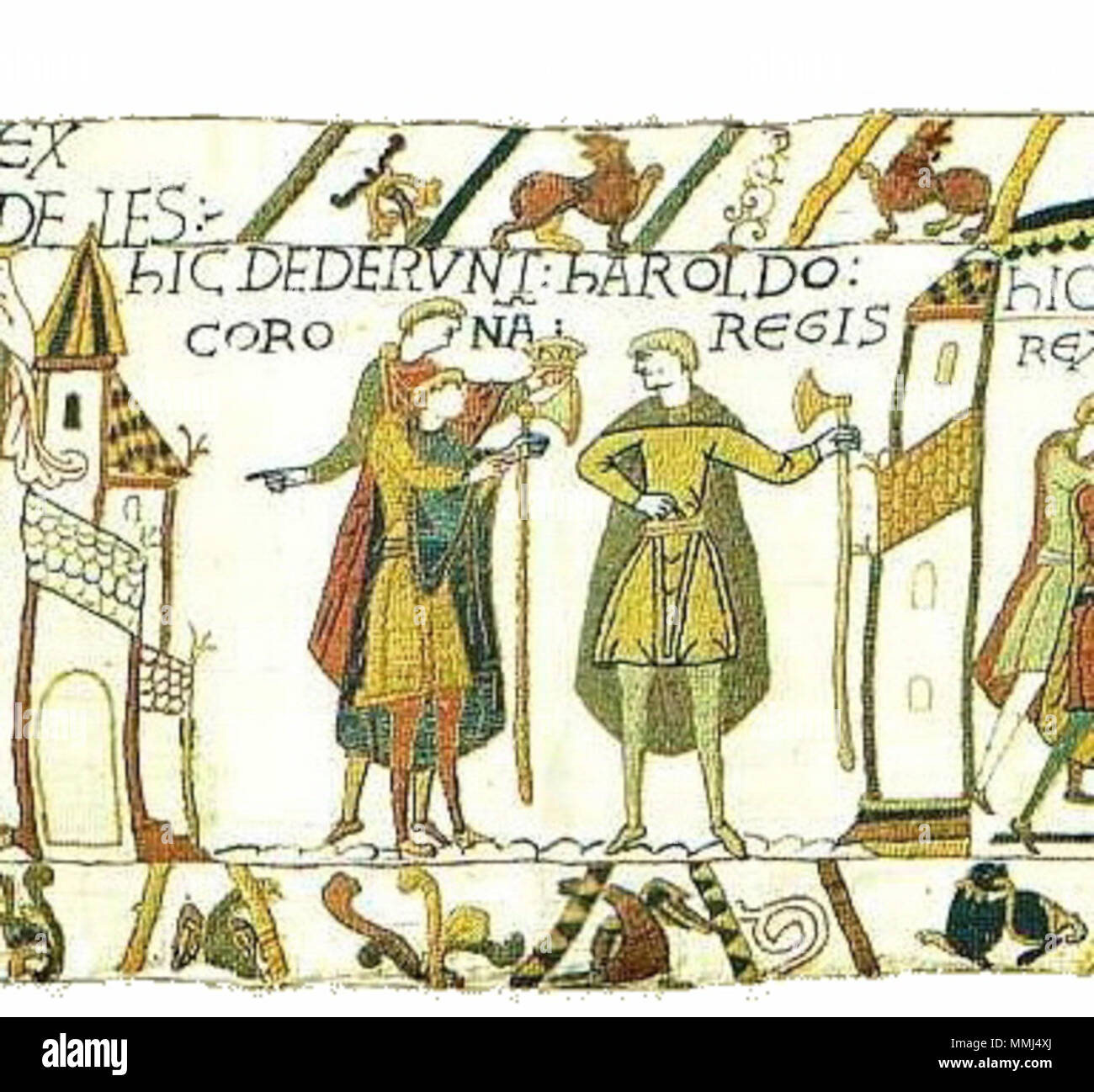 . Inglese: Arazzo di Bayeux. Scena 29 . Il 27 ottobre 2011. Immagine sul sito web di Ulrich dure. BayeuxTapestryScene29 Foto Stock