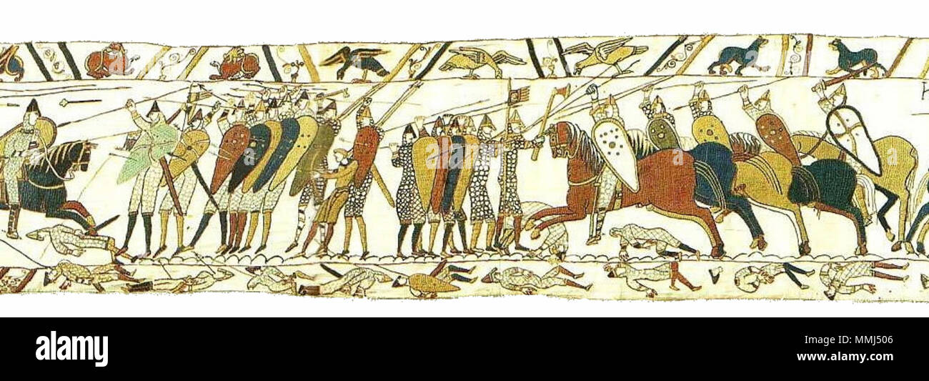 . Inglese: Arazzo di Bayeux scena 52a . Il 28 ottobre 2011. Immagine sul sito web di Ulrich dure. BayeuxTapestryScene52a Foto Stock