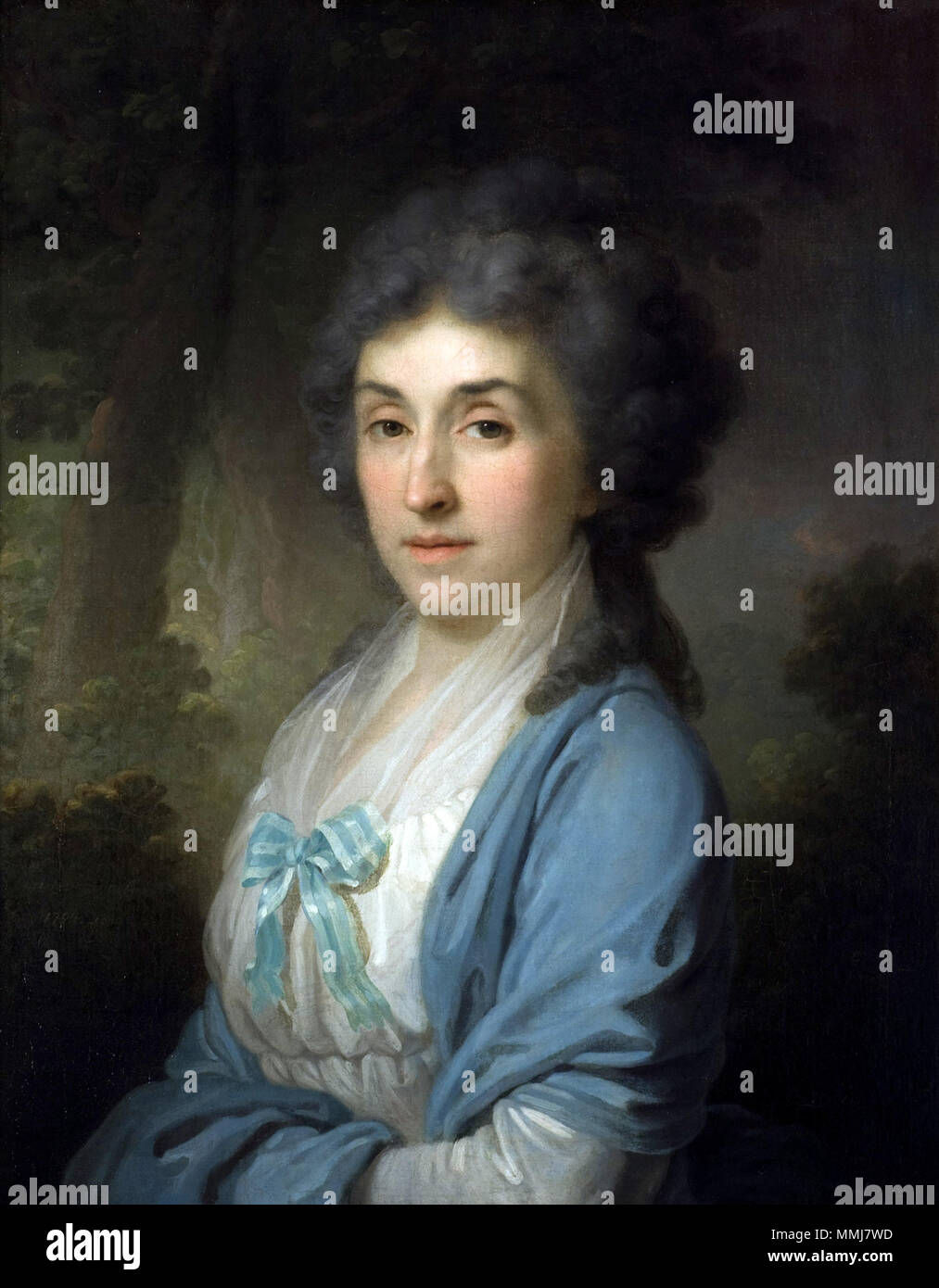 . Портрет Екатерины Александровны Новосильцевой (1755-1842), ур. Торсукова; жена П.и.Новосильцева (1744-1805) Новгородский государственный музей объединенный-заповедник . 1800s. Vladimir Borovikovsky (1757-1825) nomi alternativi Vladimir Luki? Borovikovskij, Vladímir Lukich Borovikovski, Wladimir Lukitsch Borowikowski Descrizione Russian-Ukrainian pittore iconografo e Data di nascita e morte 24 luglio 1757 (nel calendario giuliano) 6 aprile 1825 (nel calendario giuliano) Luogo di nascita e morte Myrhorod, Ucraina San Pietroburgo posizione di lavoro Mosca, San Pietroburgo Autorità controllo : Q262 Foto Stock