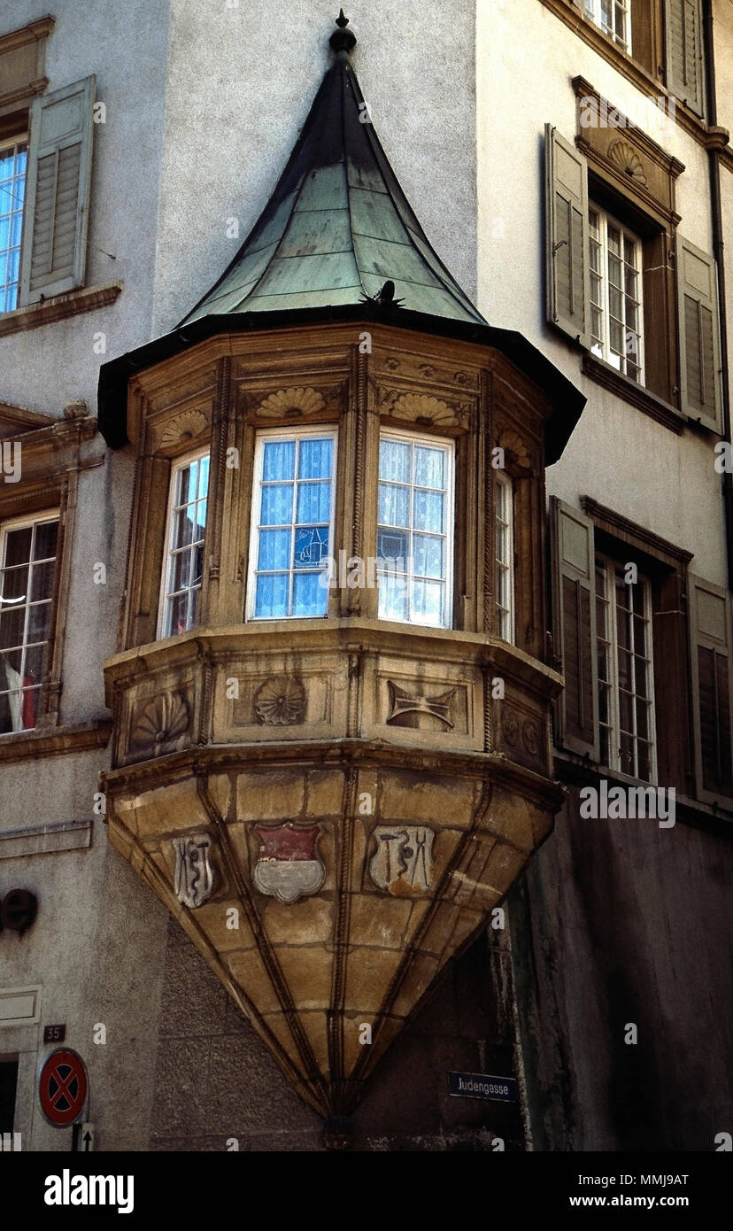 Oriel finestra,Svizzera Foto Stock