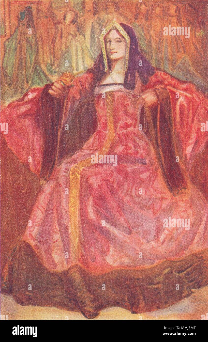 COSTUME. Una donna del regno di Enrico VII 1485-1509 1926 annata vecchia immagine di stampa Foto Stock