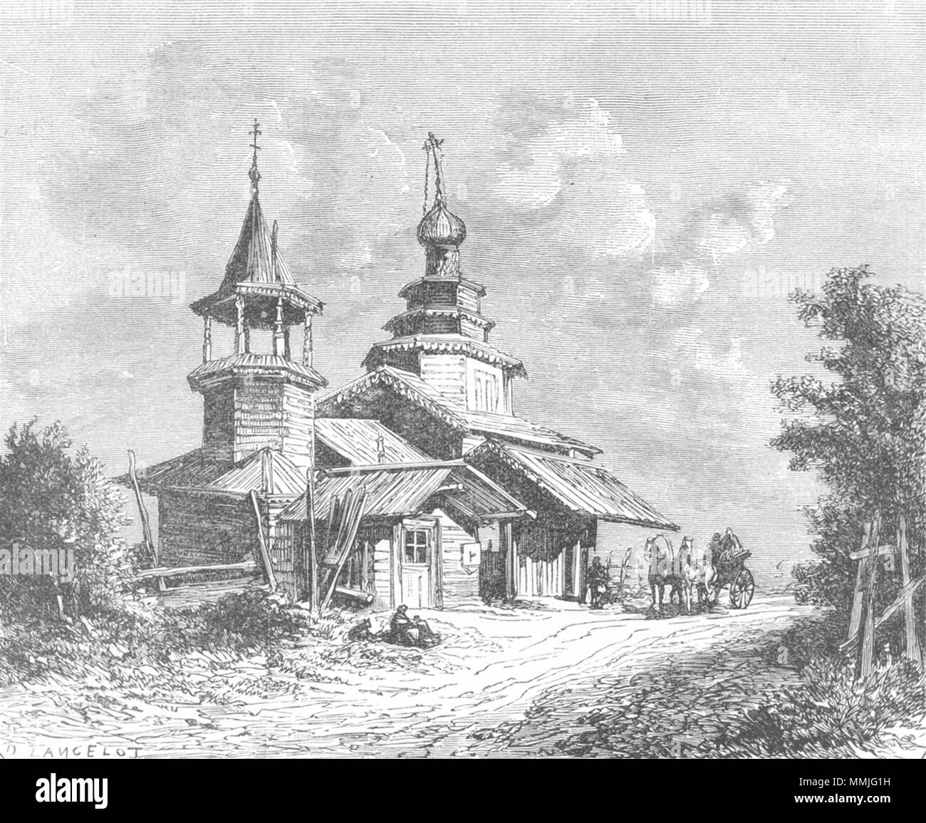 NOVGOROD. La chiesa, costruita sotto Ivan terribile c1885 antica immagine di stampa Foto Stock