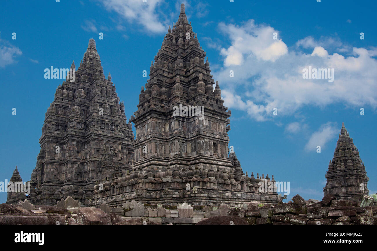 Hamsa e Brahma templi complesso Prambanan Java Centrale Indonesia Foto Stock