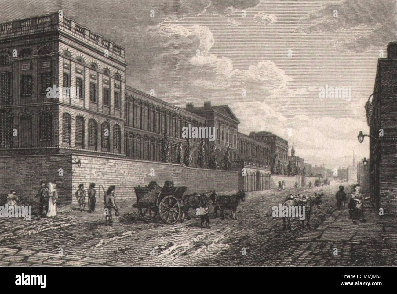 San Luca's Hospital, Old Street Road, Londra. Antiquariato stampa inciso 1817 Foto Stock