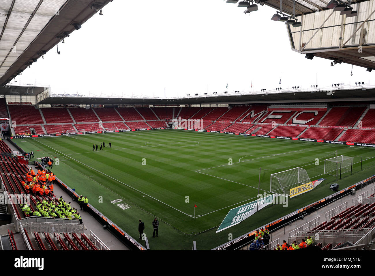 Vista generale dello stadio a monte del cielo campionato Bet partita al Riverside Stadium, Middlesbrough. Foto Stock