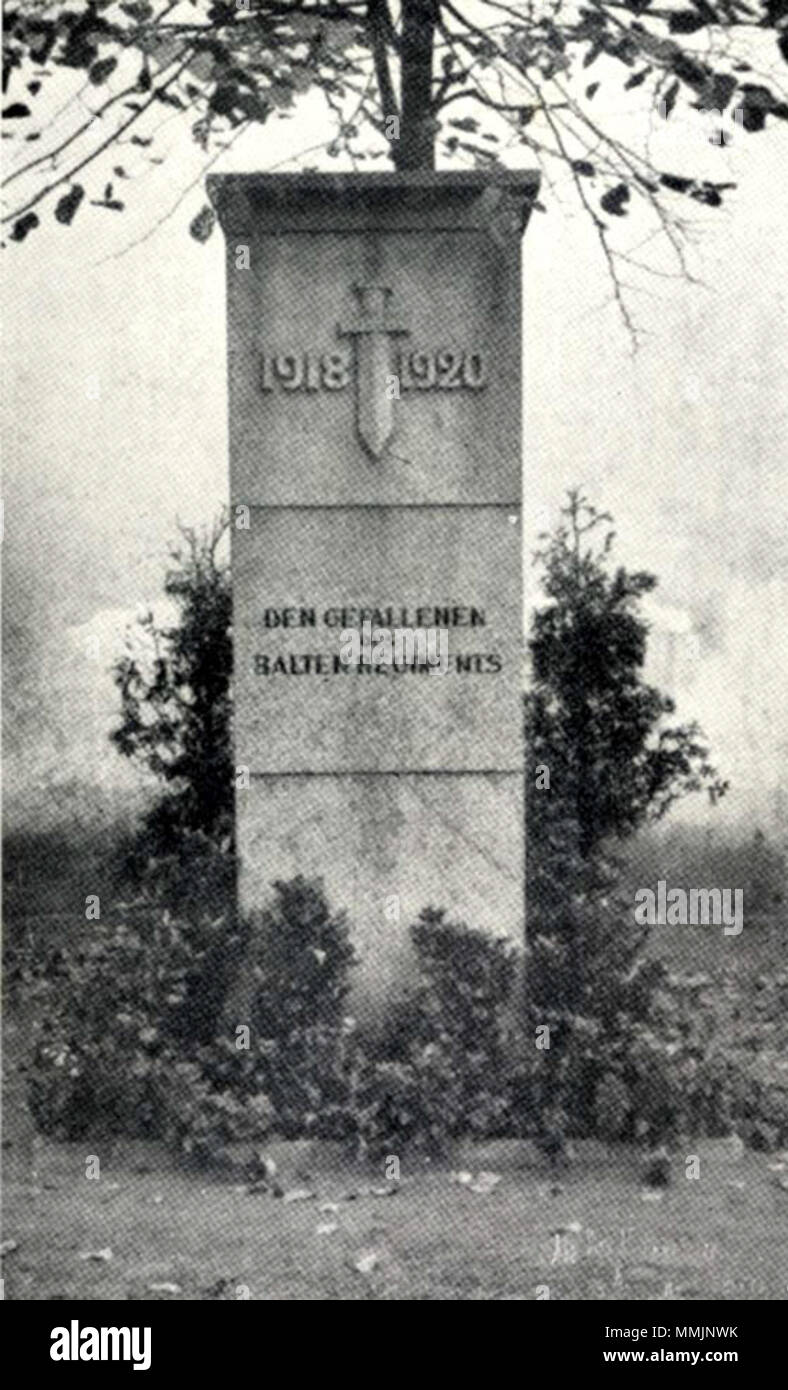 69 Balti pataljoni mälestussammas 1930.-tel Foto Stock