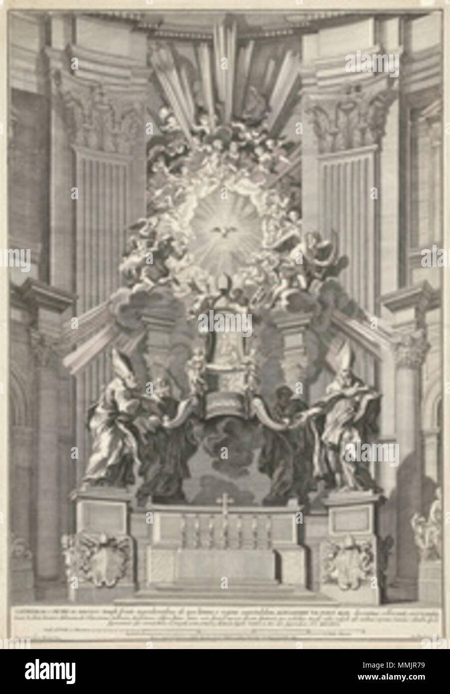 . Inglese: Cathedra Petra entro St Peters, Roma da Gianlorenzo Bernini . 1692. Rijksmuseum Heilige Stoel van Petrus in de Sint Pieter Foto Stock