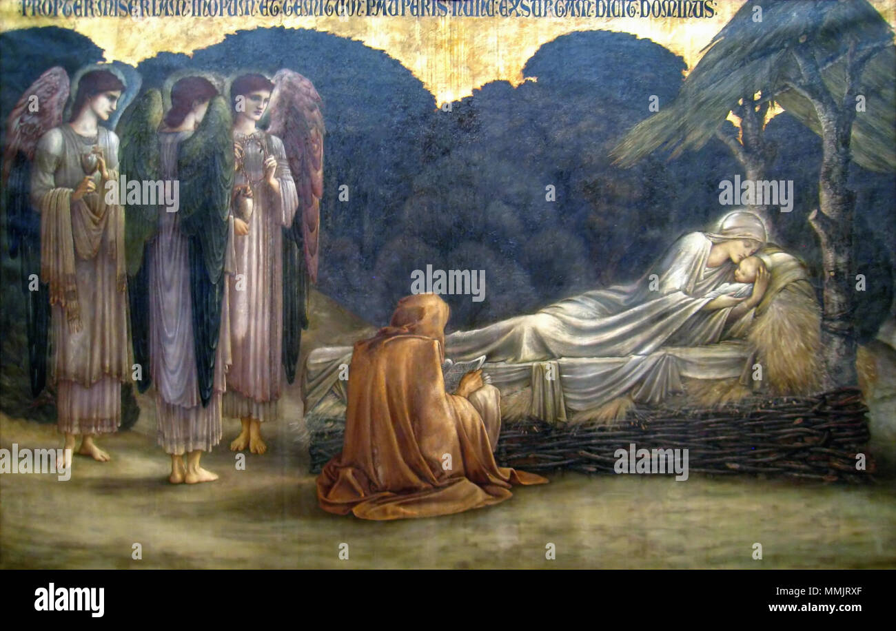 . Edward Burne-Jones - Natività, nella Carnegie Museum of Art di Pittsburgh, in Pennsylvania, Stati Uniti d'America. olio su tela 206 x 312 cm 1888 Natività *olio su tela *206 x 312 cm *1888 Edward Burne-Jones - Natività - IMG 0732 Foto Stock