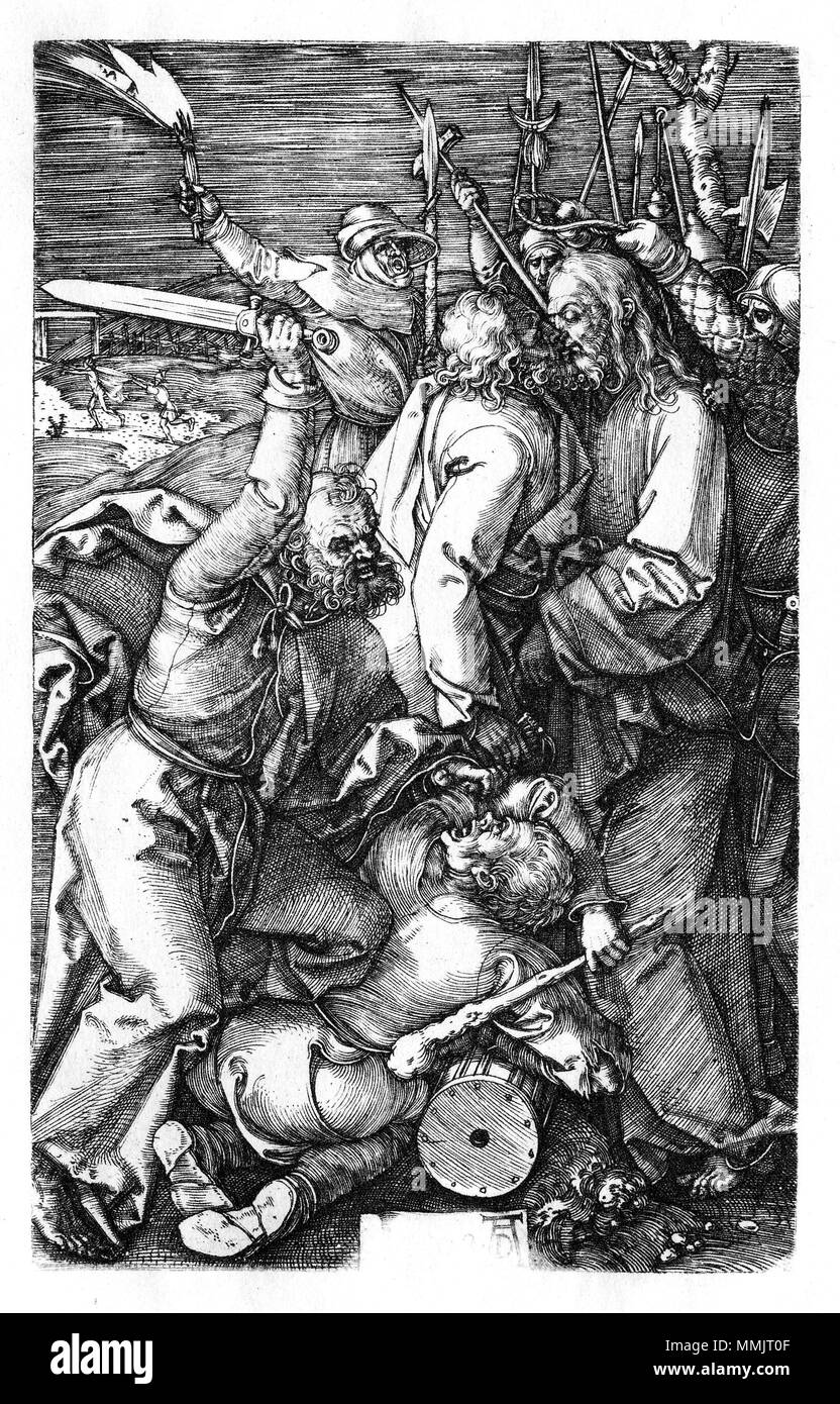 Dürer, Kupferstichpassion 03, Gefangennahme Foto Stock