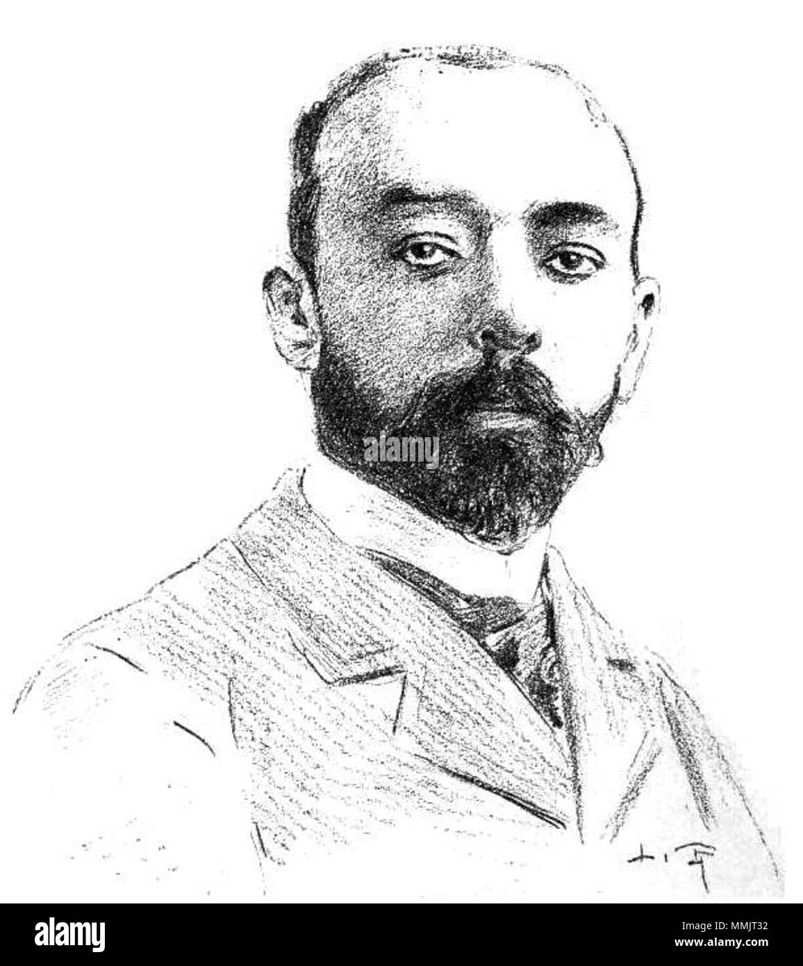 . 'M[aîtr]e Albert Clemenceau, défenseur du ufficiale L'Aurore au procès Zola." . 1899. Léon Ruffé Clemenceau, Albert Foto Stock