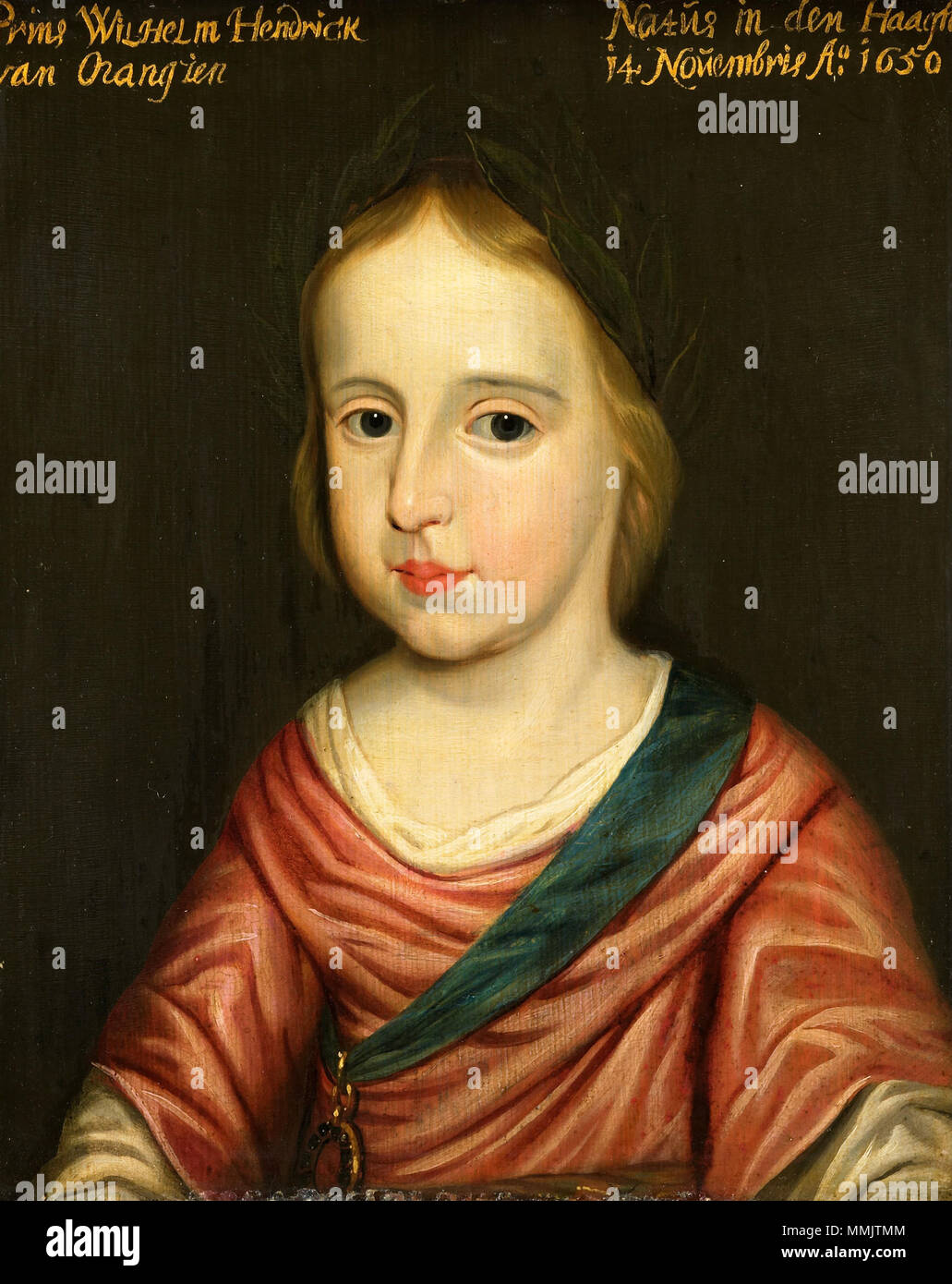 . Parte della serie di Leeuwarden, una serie di ritratti dei funzionari militari da ottanta anni di guerra come pure membri della casa di Orange-Nassau, per la prima volta documentata nel 1633 nell'Stadhouderlijk Hof (Stadholder's Court) in Leeuwarden (vedere l'oggetto storia). Ritratto di Guglielmo III (1650-1702), il principe di Orange.. Tra il 1653 e il 1673. Dopo Gerard van Honthorst 001 Foto Stock