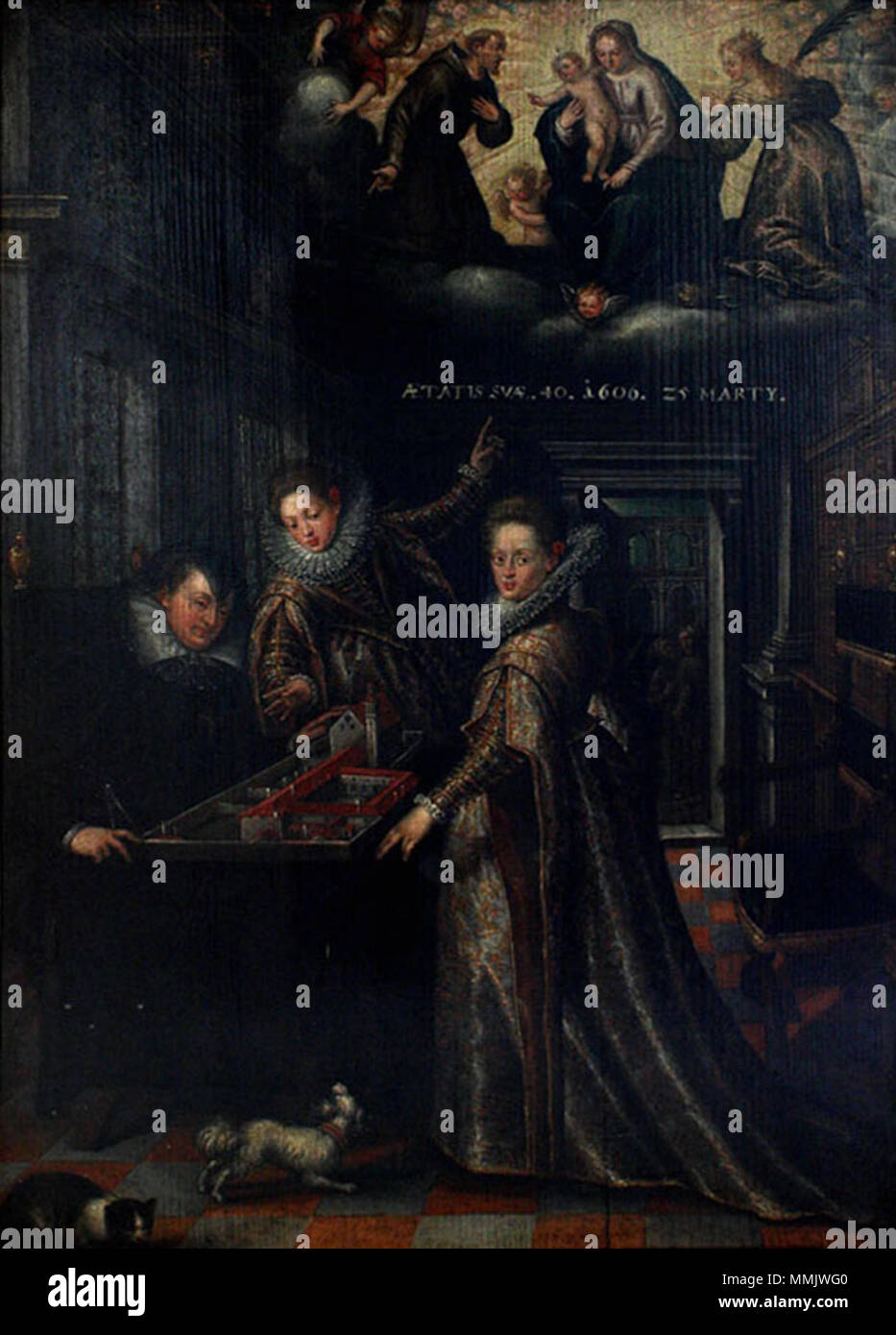 . Inglese: Anne Juliana Gonzaga con le sue figlie Arciduchessa Maria dell'Austria (1584-1649) e Anna del Tirolo . Il 25 gennaio 2010. Johann Hoffingott 54 Arciduchessa Anna Caterina con le sue figlie Foto Stock