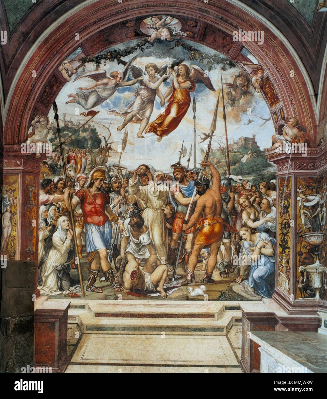 . Inglese: Esecuzione di Nicolò di Tuldo . 1526. Il Sodoma (1477-1549) nomi alternativi nascita nome: Giovanni Antonio Bazzi Descrizione pittore italiano Data di nascita e morte 1477 14 febbraio 1549 Luogo di nascita e morte Vercelli Siena sede di lavoro Siena, Roma, Firenze, Volterra, Pisa competente controllo : Q8506 VIAF:?ISNI 76586951:?0000 0001 1827 6513 ULAN:?500015183 LCCN:?n82097595 WGA:?Sodoma, Il WorldCat Il Sodoma. Esecuzione Nicolò di Tuldo. Santa Caterina, nella Cappella di San Domenico, Siena. 1526. Foto Stock