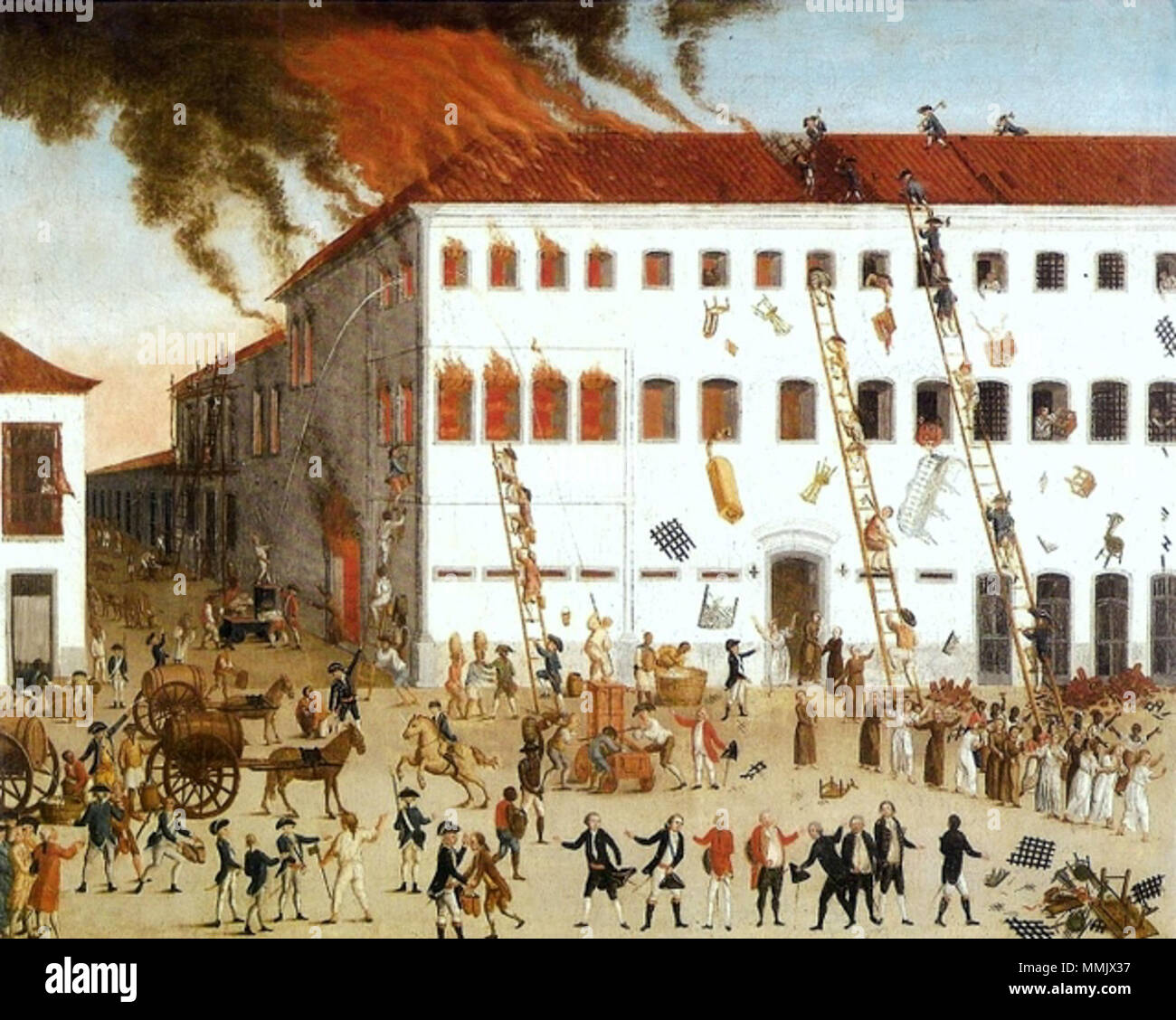 Francisco Muzzi - fatale e rápido incêndio... Foto Stock