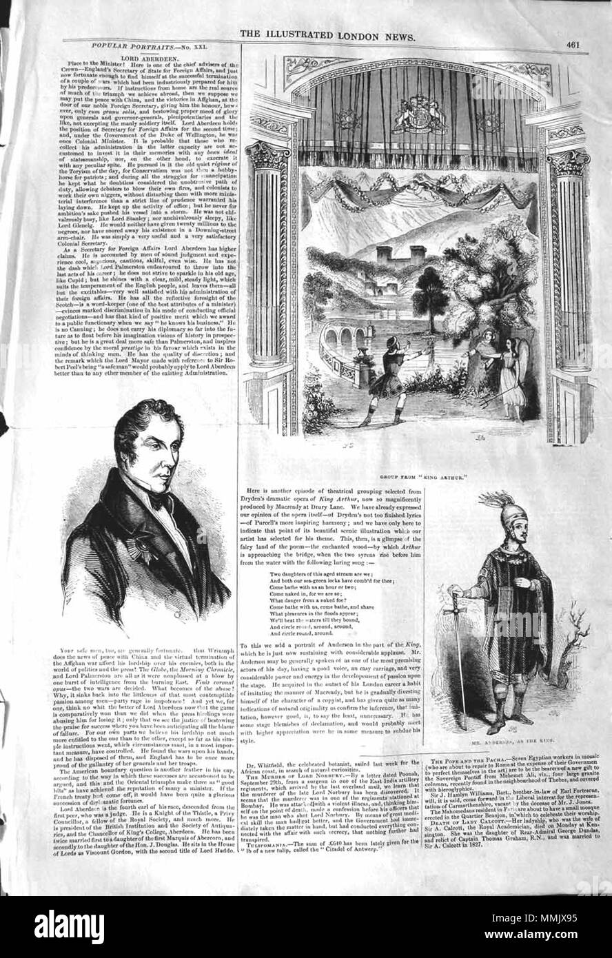 . Illustrated London News, 1842, p. 461 . Il 26 novembre 1842. ILN sconosciuto 1842, p. 461 Foto Stock