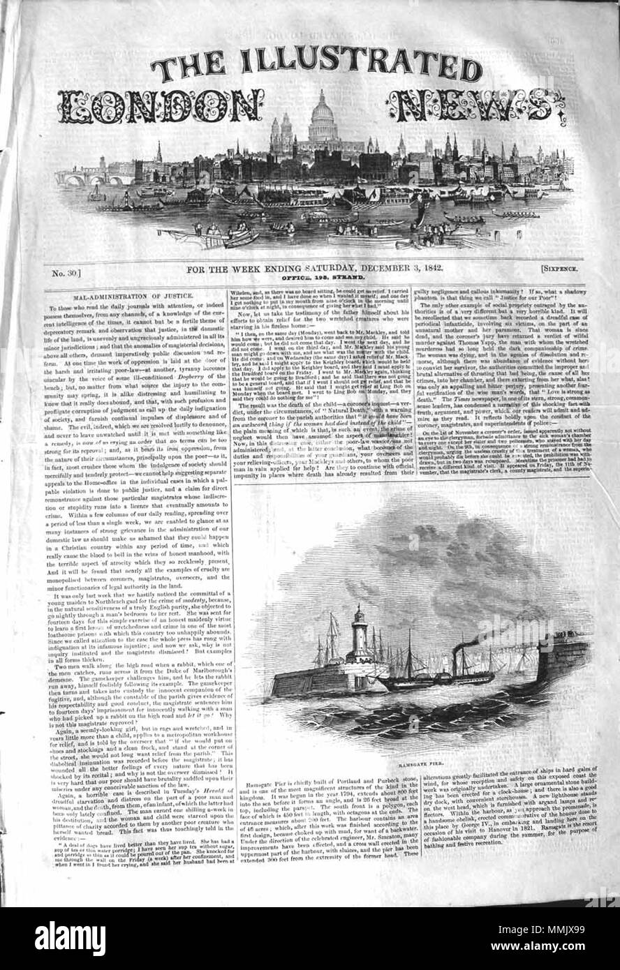 . Illustrated London News, 1842, p. 465 . Il 3 dicembre 1842. ILN sconosciuto 1842, p. 465 Foto Stock
