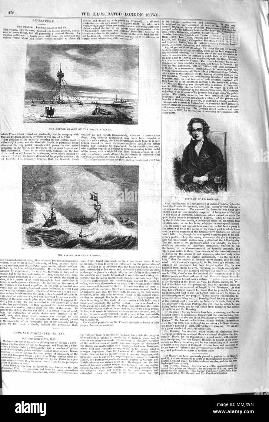 . Il Illustrated London News, 1842, p. 476 . Il 3 dicembre 1842. ILN sconosciuto 1842, p. 476 Foto Stock
