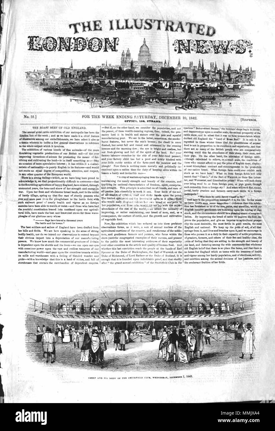 . Il Illustrated London News, 1842, p. 481 . Il 10 dicembre 1842. ILN sconosciuto 1842, p. 481 Foto Stock