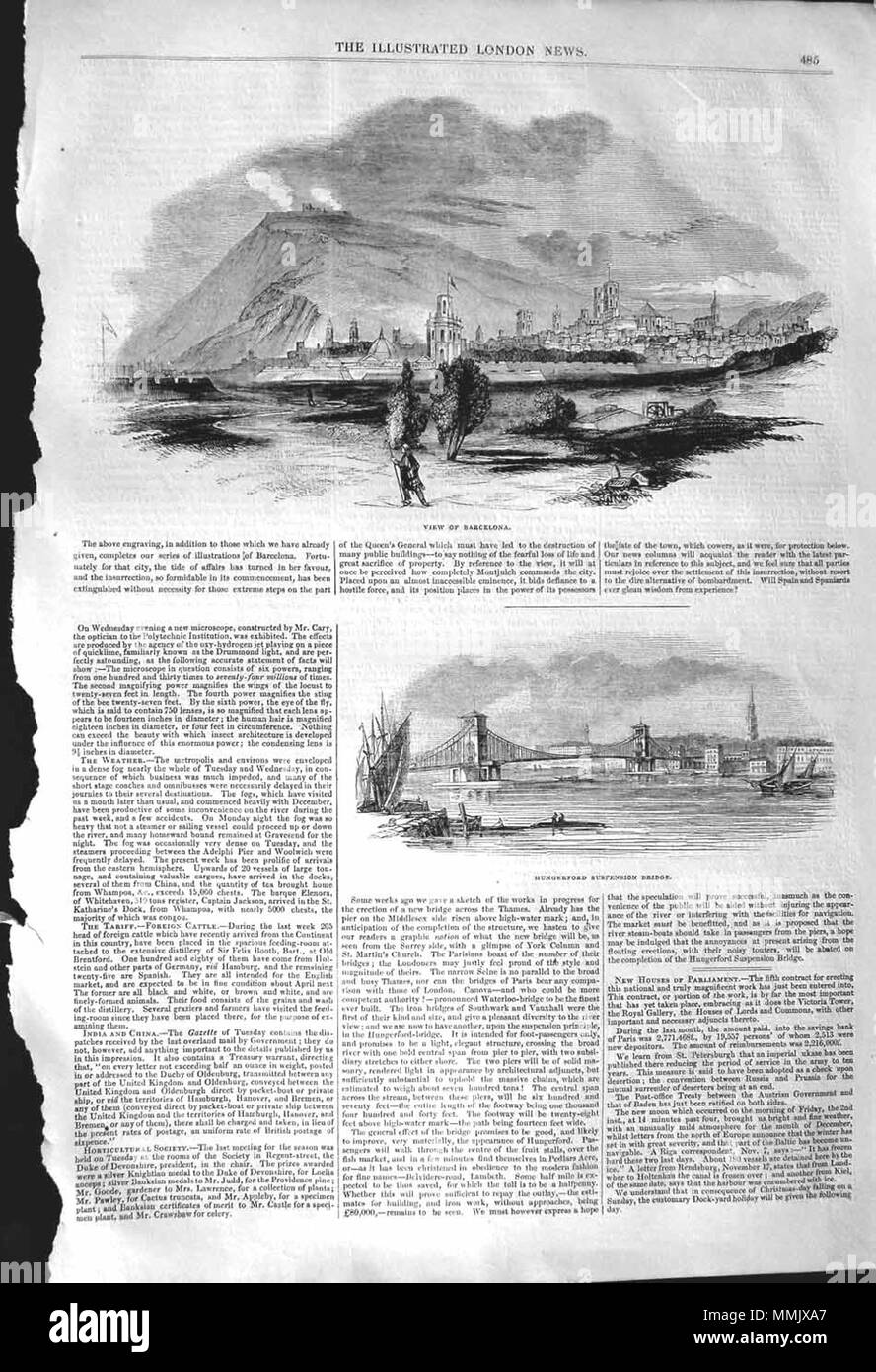 . Il Illustrated London News, 1842, p. 485 . Il 10 dicembre 1842. ILN sconosciuto 1842, p. 485 Foto Stock