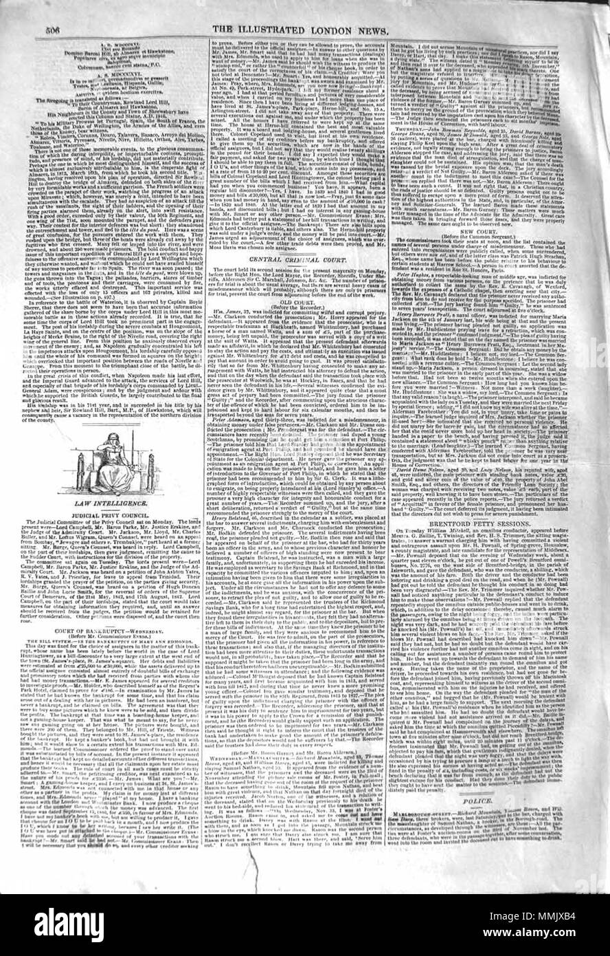 . Il Illustrated London News, 1842, p. 506 . Il 17 dicembre 1842. ILN sconosciuto 1842, p. 506 Foto Stock