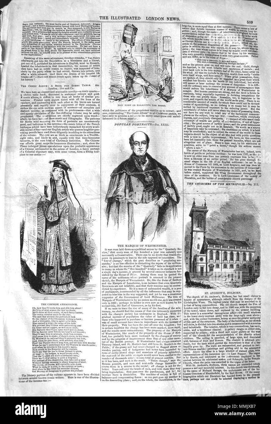 . Il Illustrated London News, 1842, p. 509 . Il 17 dicembre 1842. ILN sconosciuto 1842, p. 509 Foto Stock
