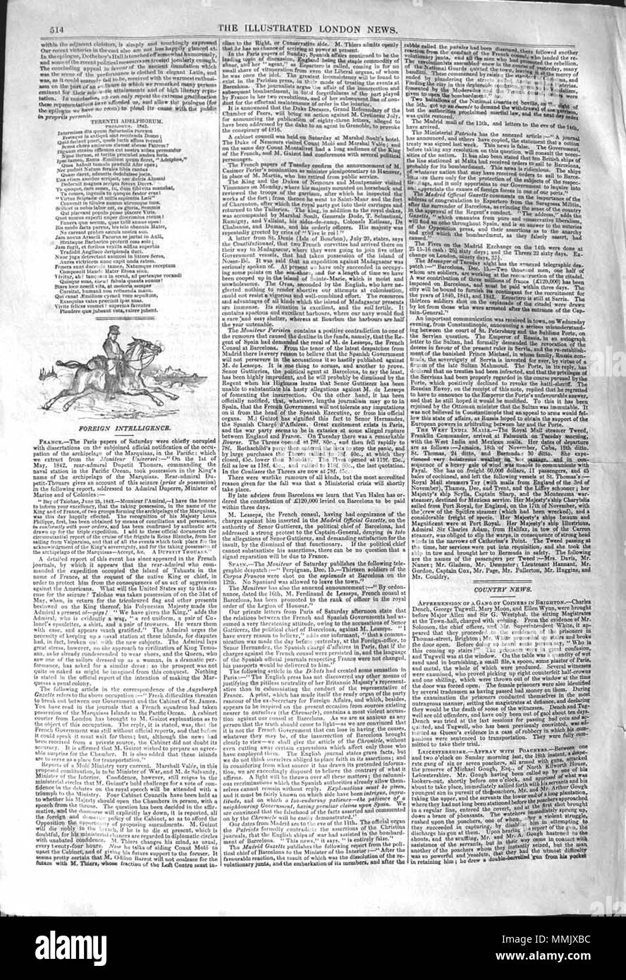 . Il Illustrated London News, 1842, p. 514 . Il 24 dicembre 1842. ILN sconosciuto 1842, p. 514 Foto Stock