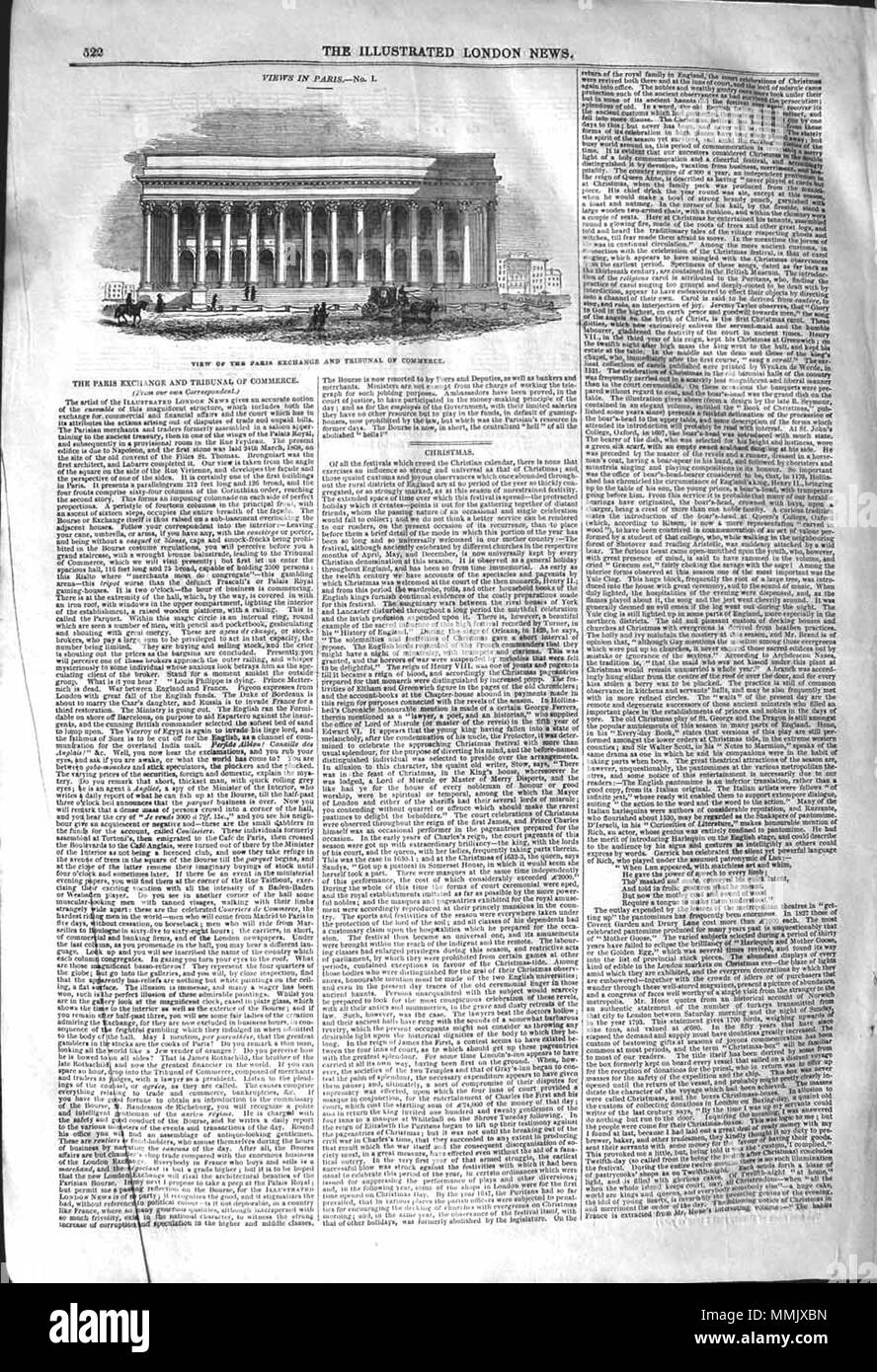 . Il Illustrated London News, 1842, p. 522 . Il 24 dicembre 1842. ILN sconosciuto 1842, p. 522 Foto Stock