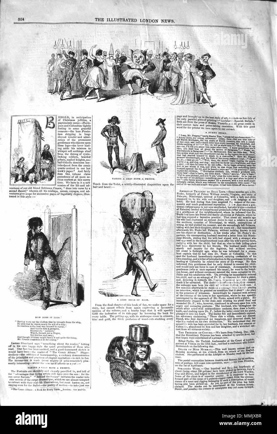 . Il Illustrated London News, 1842, p. 524 . Il 24 dicembre 1842. ILN sconosciuto 1842, p. 524 Foto Stock