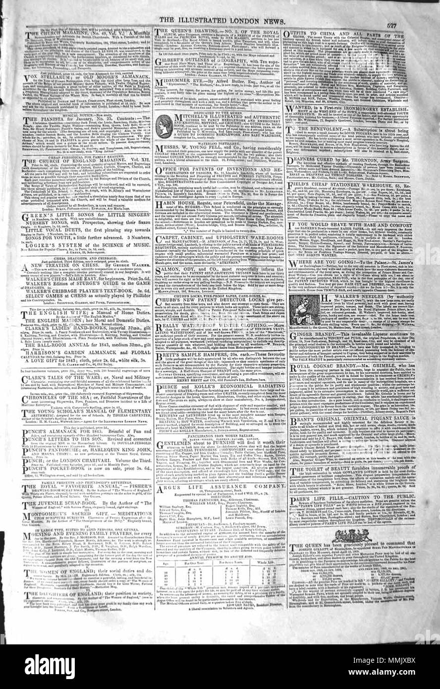 . Il Illustrated London News, 1842, p. 527 . Il 24 dicembre 1842. ILN sconosciuto 1842, p. 527 Foto Stock