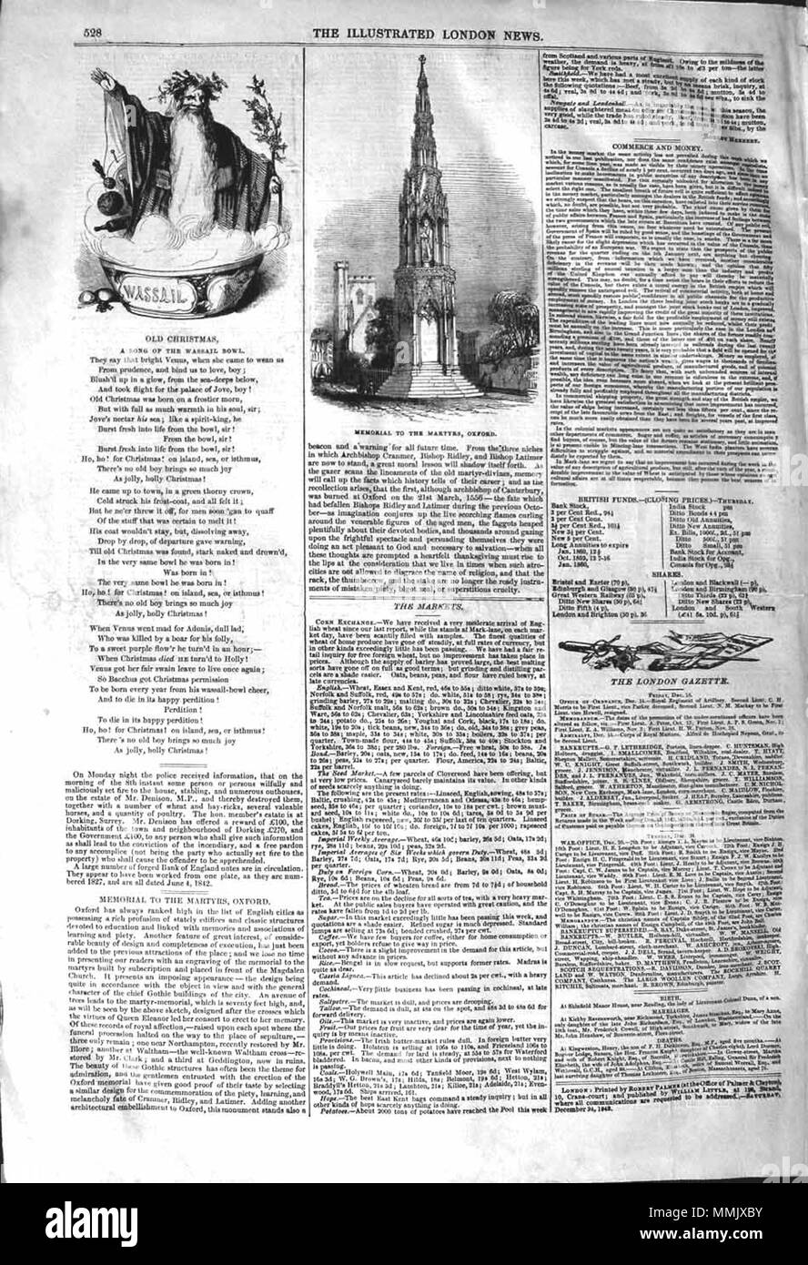 . Il Illustrated London News, 1842, p. 528 . Il 24 dicembre 1842. ILN sconosciuto 1842, p. 528 Foto Stock