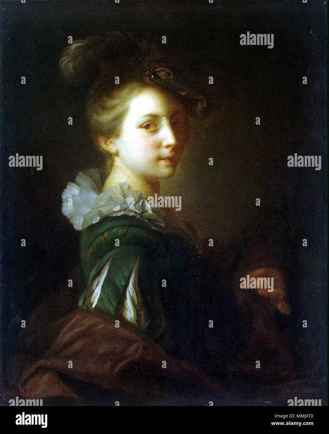 Цифровая репродукция этой картины находится в интернет коллекции-галереи Gallerix.ru ( http://gallerix.ru ) Alexis Grimou - Giovane donna in costume teatrale - WGA10696 Foto Stock