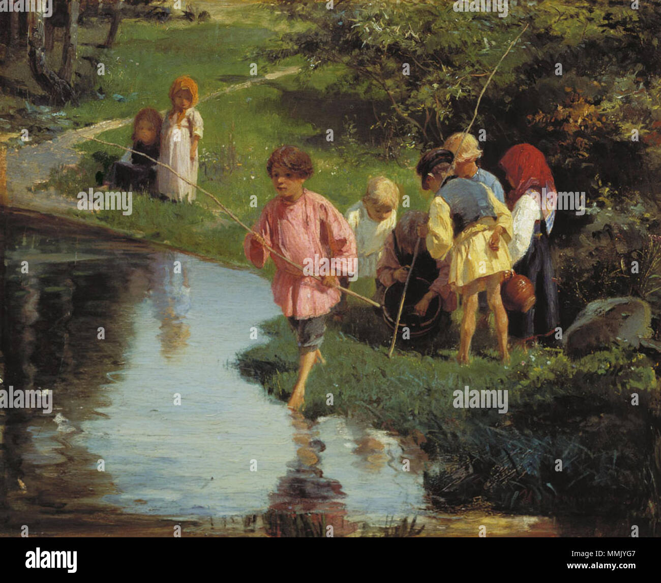 . Inglese: Pryanishnikov Illarion. Bambini a pesca. 1882 . 1882. Pryanishnikov Illarion (1840-1894) nomi alternativi Deutsch: Illarion Michailowitsch Prjanischnikow inglese: Illarion Mikhailovich Pryanishnikov ???????: ????????? ??????????? ???????????? Descrizione pittore russo Data di nascita e morte 20 marzo 1840 (1 aprile 1840 nel calendario giuliano) 12 marzo 1894 (24 marzo 1894 nel calendario giuliano) Luogo di nascita e morte Timaschewo (Gouvernement Kaluga) Mosca sede di lavoro autorità di Mosca controllo : Q1350315 VIAF:?ISNI 96404362:?0000 0000 7265 8961 ULAN:?500097972 GND:?139863 Foto Stock