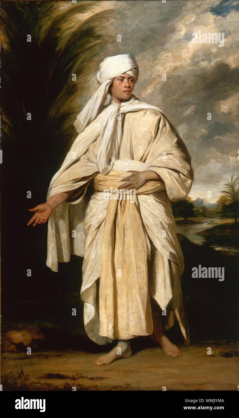 . Inglese: ritratto di l'OMAI, un mare del Sud Islander che ha viaggiato in Inghilterra con la seconda spedizione del capitano Cook ritratto di l'OMAI. circa 1776. Joshua Reynolds - Ritratto di l'OMAI Foto Stock