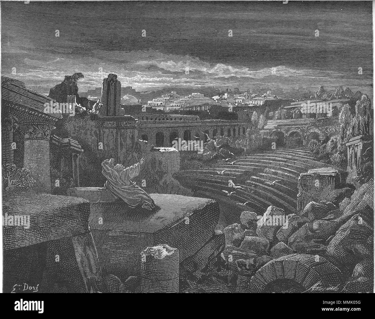 . Inglese: Isaia la visione della distruzione di Babilonia (è. 13:1-22) Русский: Видение Исайи о разрушении Вавилона (Ис. 13:1-22) . 1866. Gustave Doré (1832-1883) nomi alternativi Paul Gustave Doré Paul Gustave Louis Christophe Doré descrizione pittore francese, illustrator, incisore e caricaturista Data di nascita e morte 6 Gennaio 1832 23 gennaio 1883 Luogo di nascita e morte di Parigi Strasburgo sede di lavoro Parigi competente controllo : Q6682 VIAF:?ISNI 41839207:?0000 0001 2278 8373 ULAN:?500013657 LCCN:?n79089221 NLA:?35041510 WorldCat 121.Isaia la visione della distruzione di Babilonia Foto Stock